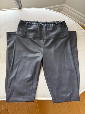 bagatelle Faux Leather High-Rise Leggings - grey